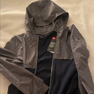 Under Armour kids gray and blue Windbreaker XL NWT